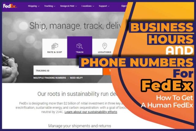 Business Hours And Phone Numbers For FedEx