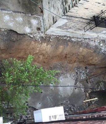 Collapse Of Retaining Wall In The Bronx