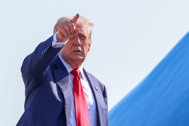 FILE PHOTO: U.S. President Donald Trump departs for Scotland